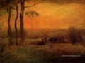 Paysage pastoral au coucher du soleil Tonalist George Inness